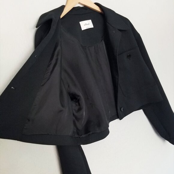 Aritzia Wilfred Little Cropped Jacket in Black L $198 Minimalist Classic Boxy - Picture 11 of 16